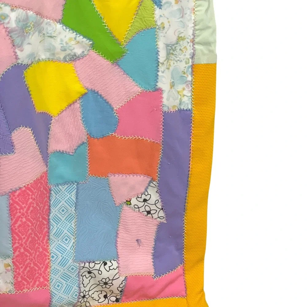 Vintage Pastel Floral Patchwork Quilt Throw 50x62‎
